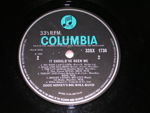 画像: ZOOT MONEY'S BIG ROLL BAND  - IT'S SHOULD'VE BEEN ME  / 1965  UK ORIGINAL MONO LP  Ex/Ex+ 