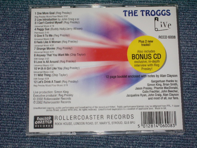 画像: THE TROGGS - LIVE ( 1999 )  / 2002 UK  Brand New CD