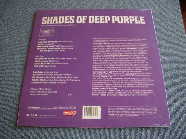 画像: DEEP PURPLE - SHADES OF DEEP PURPLE   / 1997 UK 180 glam HEAVY WEIGHT REISSUE SEALED LP