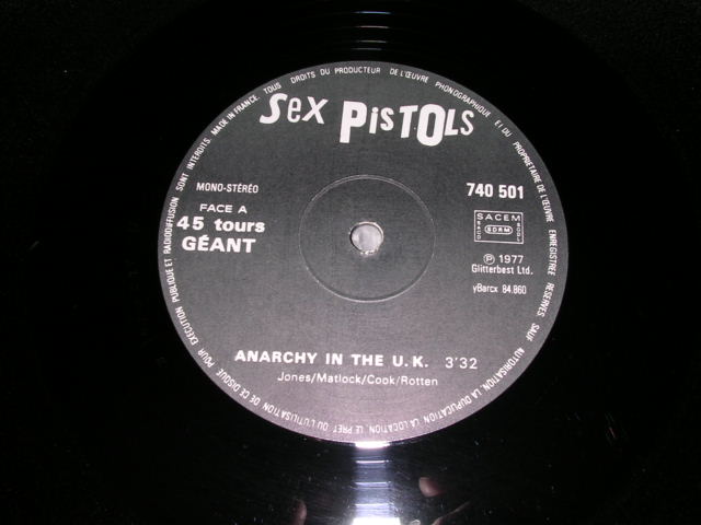 画像: SEX PISTOLS - ANARCHY IN THE UK / 1977 FRANCE ORIGINAL 12" Single 