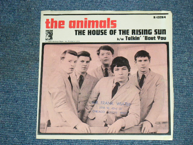 画像: THE ANIMALS - THE HOUSE OF THE RISING SUN  / 1964 US ORIGINAL 7"Single with PICTURE SLEEVE 