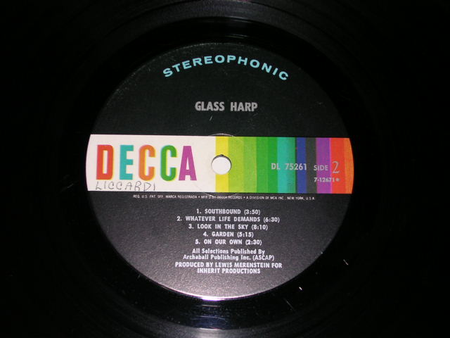 画像: GLASS HARP - GLASS HARP /  1970US ORIGINAL LP 