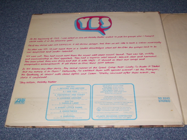 画像: YES - YES ("1841"ADDRESS ) / 1969  US ORIGINAL MINT- LP 