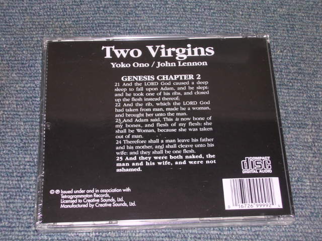 画像: JOHN LENNON & YOKO ONO( BEATLES )  - TWO VIRGINS / 1990s US SEALED  CD