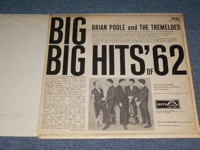 画像: BRIAN POOLE & THE TREMELOES - BIG BIG HITS OF '62 / 1963 UK ORIGINAL Mono LP 