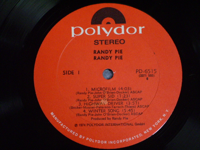 画像: RANDY PIE - RANDY PIE  / 1974 US ORIGINAL LP 