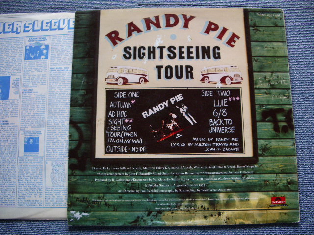 画像: RANDY PIE - SIGHTSEEING TOUR  / 1974 UK ORIGINAL LP 