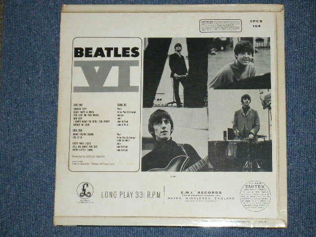 画像: THE BEATLES - BEATLES VI (MATRIX #A) YEEX 112-15A 1 AA  B) YEEX 114-15A 1 M)( Ex++/Ex+++ ) / 1966 UK EXPORT  Yellow Parlophone STEREO LP