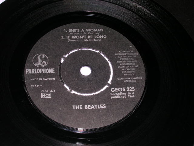 画像: THE BEATLES - I FEEL FINE   ( 4 Tracks EP : Ex+++/Ex+++ ) / 1964  SWEDEN ORIGINAL Used 7" EP With PICTURE SLEEVE 