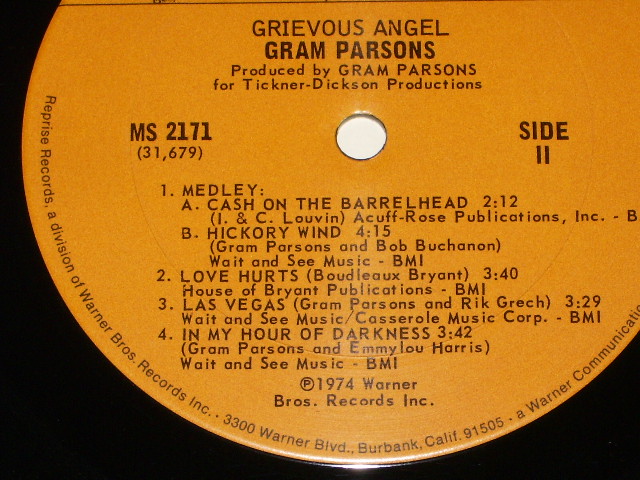 画像: GRAM PARSONS - GRIEVOUS ANGEL  /  1974 US ORIGINAL LP 