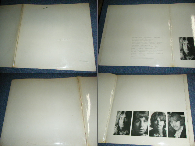 画像:  BEATLES  - THE BEATLES ( WHITE ALBUM : Ex+++/Ex+++,MINT- : No.0000846 !!!!!  ) / 1968 UK ORIGINAL TOP OPEN & 1st Press NO Credit 'An E.M.I. Recording'   Label Used MONO  2 LP ALL Insetrs ( 4 x PIN-UP PICTURES & 1 x POSTER )   