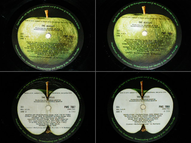 画像:  BEATLES  - THE BEATLES ( WHITE ALBUM : VG++/Ex : No.0011816 ) / 1968 UK ORIGINAL TOP OPEN & 1st Press NO Credit 'An E.M.I. Recording'   Label Used MONO  2 LP  only POSTER  Insetrs  