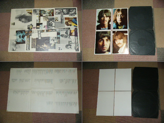 画像:  BEATLES  - THE BEATLES (WHITE ALBUM) (Matrix #A)XEX 709-1   JAA B)XEX 710-1  3 AG  C)XEX 711-1  1 MT D)XEX 712-1  2 OG)Ex++/Ex+++ Looks:Ex++) No.0291046) / 1968 UK ORIGINAL TOP OPEN & 2nd Press 'An E.M.I. Recording' Credit Label Used MONO  2 LP ALL Insetrs ( 4 x Pics & 1 x Poster )  