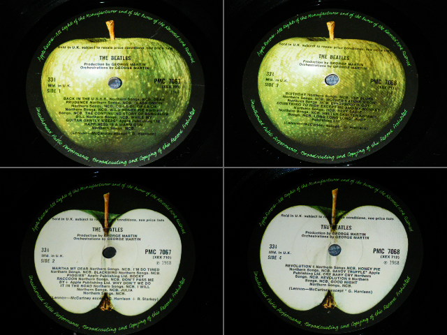 画像:  BEATLES  - THE BEATLES ( WHITE ALBUM : Ex+++/Ex+++,MINT- : No.0000846 !!!!!  ) / 1968 UK ORIGINAL TOP OPEN & 1st Press NO Credit 'An E.M.I. Recording'   Label Used MONO  2 LP ALL Insetrs ( 4 x PIN-UP PICTURES & 1 x POSTER )   