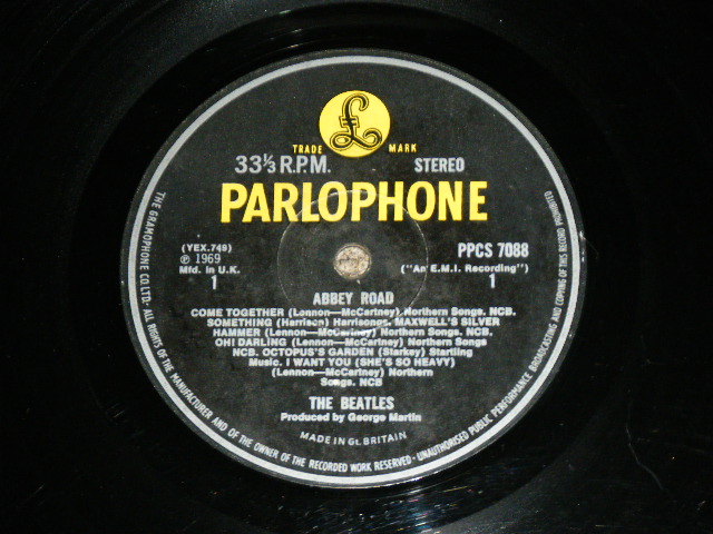 画像: THE BEATLES - ABBEY ROAD ( Ex/VG++ : 1 Track JUMP  : GRAMOPHONE Credit Label ) / 1969 UK EXPORT  Yellow Parlophone STEREO LP