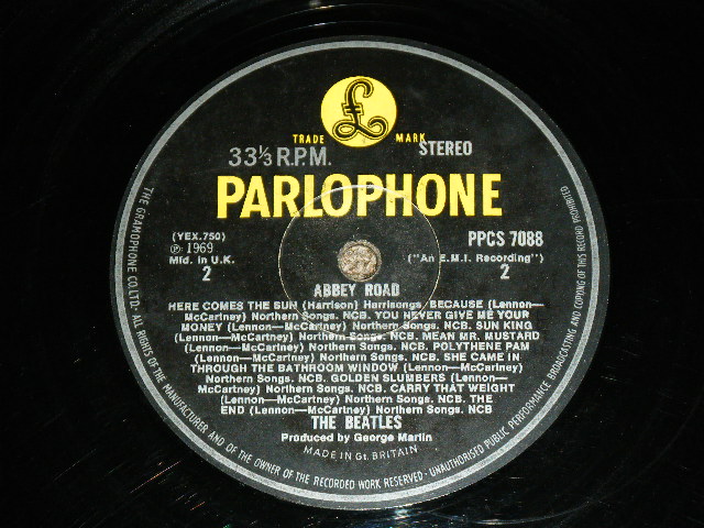 画像: THE BEATLES - ABBEY ROAD ( Ex/VG++ : 1 Track JUMP  : GRAMOPHONE Credit Label ) / 1969 UK EXPORT  Yellow Parlophone STEREO LP