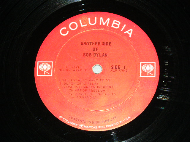 画像: BOB DYLAN - ANOTHER SIDE OF BOB DYLAN /  1964 US ORIGINAL RELEASED VERSION 2 EYES with 'GUARANTEED HIGH FIDELITY' Label MONO LP