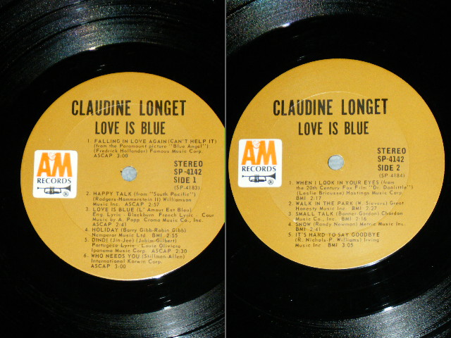 画像: CLAUDINE LONGET - LOVE IS BLUE (Matrix # A)P A+M SP-4183 (RE-1)-2 A)P A+M SP-4184 (RE-1)-1) "PITMAN Press in NJ" (MINT-/Ex+++ Looks:MINT-) / 1967 US AMERICA ORIGINAL 1st Press "BROWN Label" STEREO Used LP 