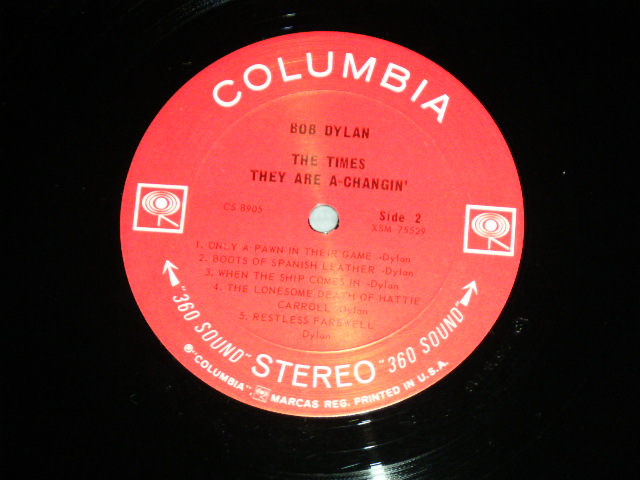 画像: BOB DYLAN - THE TIMES THEY ARE A-CHANGIN'( Ex+++/MINT- )  /  1965 US RELEASED VERSION 360 Sound in WHITE  STEREO Used  LP