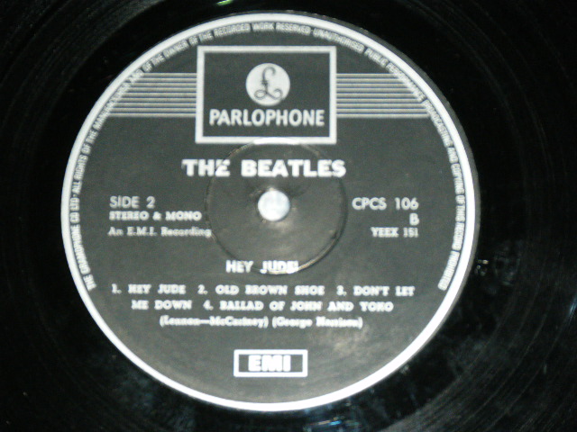 画像: THE BEATLES - HEY JUDE ( Ex++,Ex/Ex+++ ) / 1970?  EASTERN EUROPE ONE EMI LABEL LP