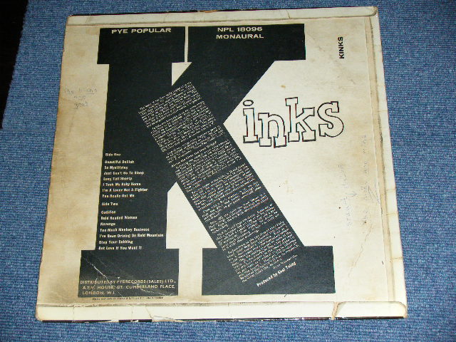 画像: THE KINKS -  KINKS ( VG++/Ex+ ) / 1964 UK ORIGINAL MONO Used LP 