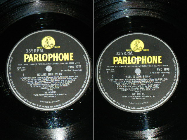 画像: THE HOLLIES - HOLLIES SING DYLAN ( Ex++/MINT- )  / 1969 UK ORIGINAL "YELLOW PARLOPHONE" MONO Used  LP 