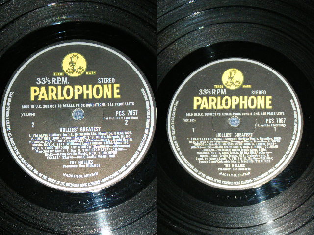 画像: THE HOLLIES - HOLLIES' GREATEST ( Ex++/Ex+++ to Ex++ )  / 1968 UK ORIGINAL "YELLOW PARLOPHONE" STEREO LP 