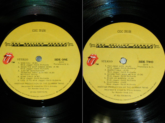 画像: ROLLING STONES - SOME GIRLS ( Ex++/Ex++ :  MATRIX NUMBER  A: ST RS 784079 D /B: ST RS 784080 G )  /  1978 US ORIGINAL With Draw LP