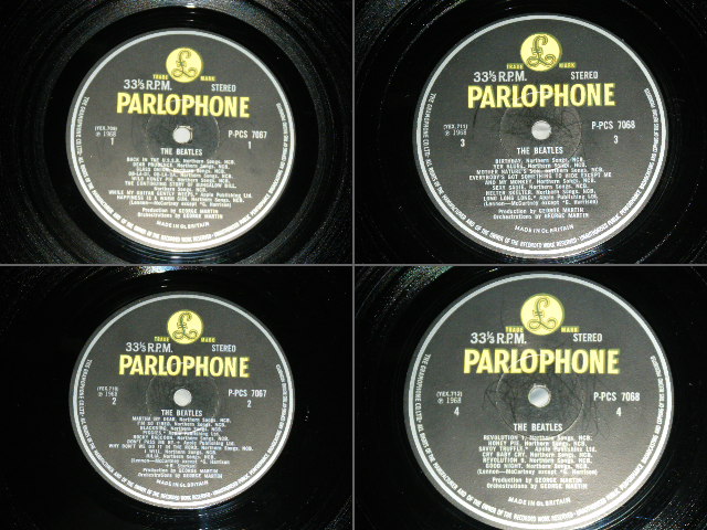 画像:  BEATLES  - THE BEATLES ( WHITE ALBUM : EXPORT "YELLOW PARLOPHONE Label" Ex++/Ex+++ : No.0384255) / 1968 UK ORIGINAL TOP OPEN  Used STEREO 2 LP ALL Insetrs ( 4 x Pics & 1 x Poster )  