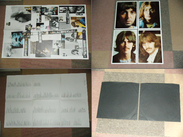 画像:  BEATLES  - THE BEATLES ( WHITE ALBUM : EXPORT "YELLOW PARLOPHONE Label" Ex++/Ex+++ : No.0384255) / 1968 UK ORIGINAL TOP OPEN  Used STEREO 2 LP ALL Insetrs ( 4 x Pics & 1 x Poster )  