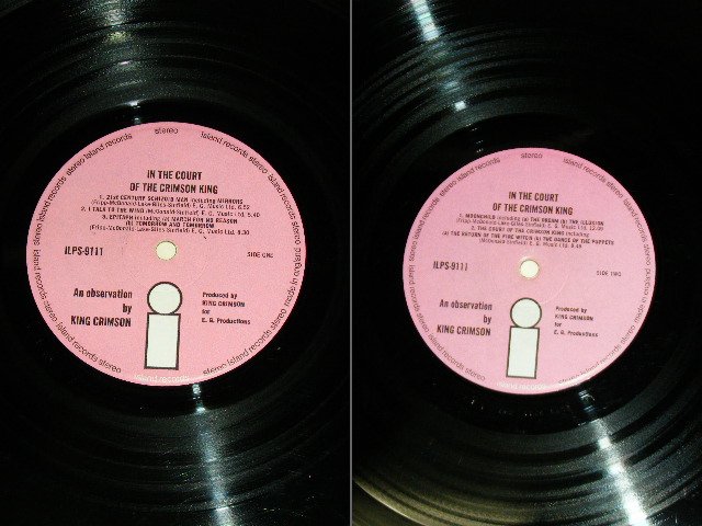 画像: KING CRIMSON  - IN  THE COURT OF THE  CRIMSON KING ( Ex+/Ex, Matrix No. A ▽ 2 1 2 2 3 / B // 3 1 1 ) / 1969 UK ORIGINAL 1st PRESS  PINK  With WHITE "i" LABEL Used LP 