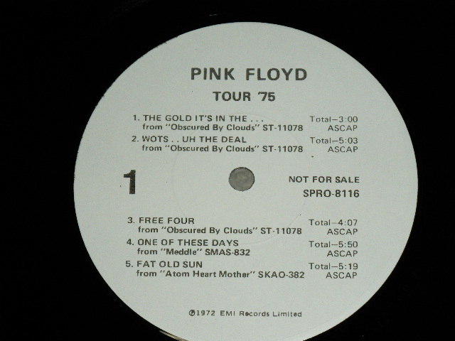 画像: PINK FLOYD -   TOUR '75 ( US PROMO ONLY LP ) / 1975 US ORIGINAL Promo Only LP 