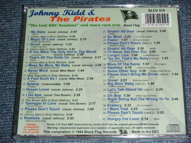 画像: JOHNNY KIDD & THE PIRATES - THE LOST BBC SESSIONS & RARE TRAX / 1994 EU ORIGINAL BRAND NEW Sealed  CD