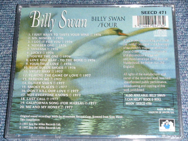 画像: BILLY SWAN - BILLY SWAN + FOUR ( 2 in 1 ) / 1997 UK ORIGINAL BRAND NEW Sealed  CD