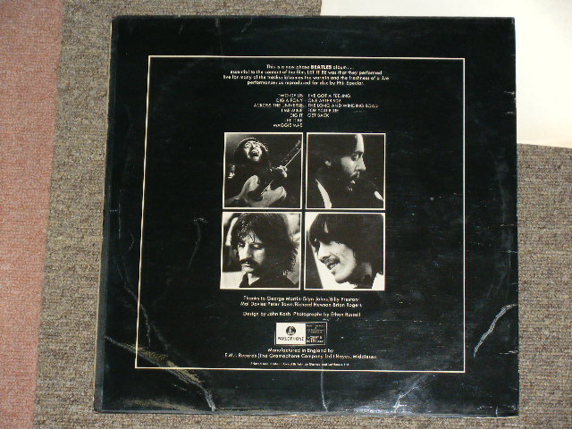 画像: THE BEATLES - LET IT BE ( 1st Press ONE "EMI" Label EXPORT Parlophone on BACK COVER : Ex++/Ex+ ) / 1970 UK ORIGINAL EMI PARLOPHONE  EXPORT LP