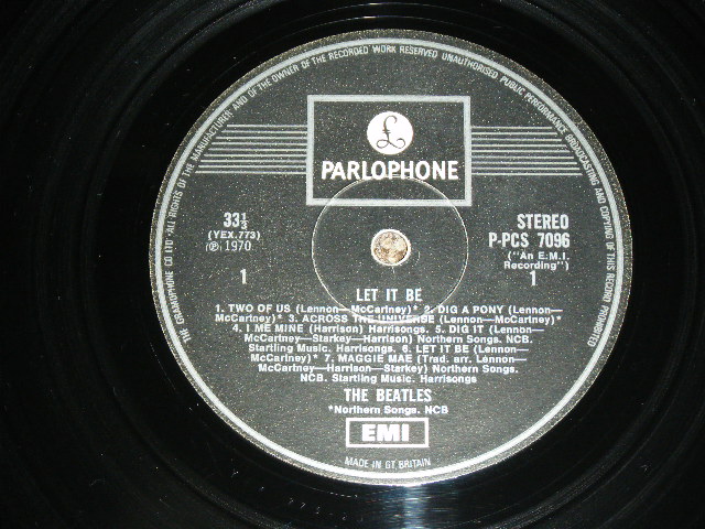 画像: THE BEATLES - LET IT BE ( 1st Press ONE "EMI" Label EXPORT Parlophone on BACK COVER : Ex++/Ex+ ) / 1970 UK ORIGINAL EMI PARLOPHONE  EXPORT LP