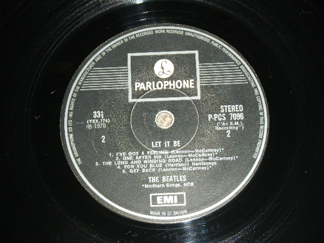 画像: THE BEATLES - LET IT BE ( 1st Press ONE "EMI" Label EXPORT Parlophone on BACK COVER : Ex++/Ex+ ) / 1970 UK ORIGINAL EMI PARLOPHONE  EXPORT LP