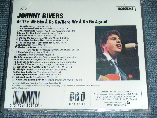 画像: JOHNNY RIVERS - AT THE WHISKY A GO GO + HERE WE A GO GO AGAIN ( 2 in 1  )  / 1994 UK ORIGINAL Brand New  SEALED  CD