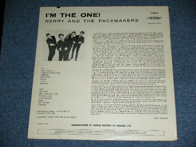 画像: GERRY AND THE PACEMAKERS - I'M THE ONE ( 1st Album : Ex/Ex+ ) / 1963 CANADA ORIGINAL MONO  LP 