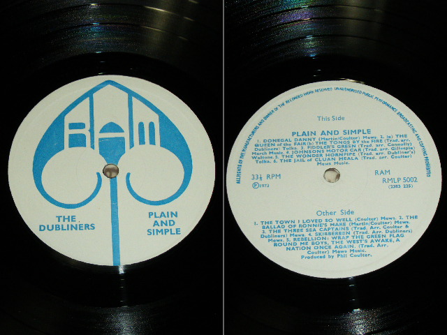 画像: THE DUBLINERS - PLAIN & SIMPLE  / 1973 UK ORIGINAL Used LP 