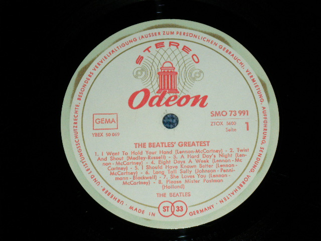 画像: THE BEATLES - THE BEATLES' GREATEST ( Ex++/Ex+++ ) / 1965? GERMAN ORIGINAL EXPORT STEREO Used LP 