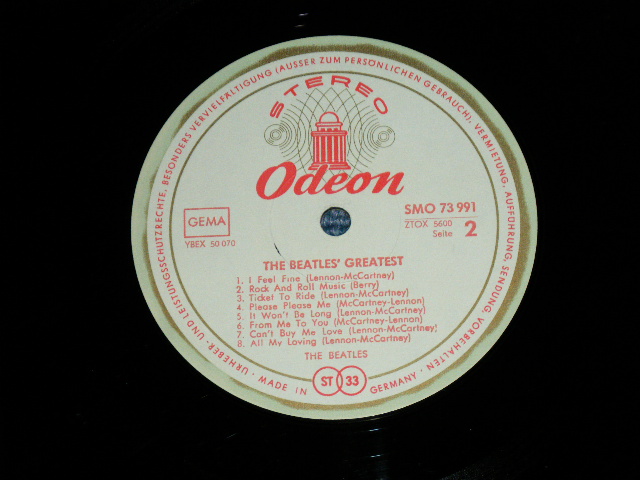 画像: THE BEATLES - THE BEATLES' GREATEST ( Ex++/Ex+++ ) / 1965? GERMAN ORIGINAL EXPORT STEREO Used LP 