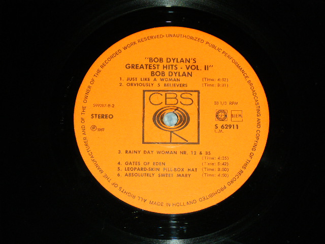 画像: BOB DYLAN - GREATEST HITS VOL.2 / 1967 UK ORIGINAL 1st PRESS STETREO Used  LP 