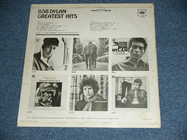 画像: BOB DYLAN - GREATEST HITS ( VG+++/MINT- ) /  1967  ITALIA ORIGINAL 1st PRESS Used  LP 