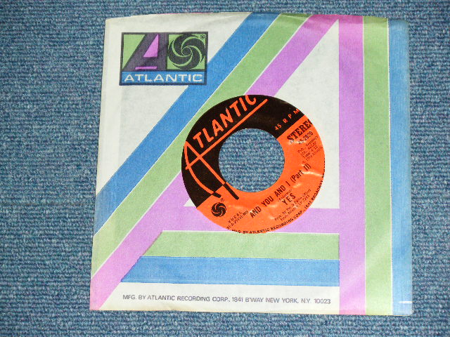 画像: YEST - AND YOU AND I / 1972 US ORIGINAL Used 7" Single 