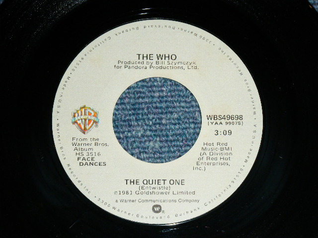 画像: THE WHO -  YOU BETTER YOU BET / 1981 US ORIGINAL Used  7"Single With PICTURE SLEEVE  