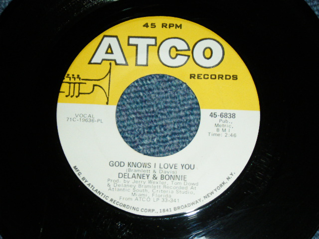 画像: DELANEY & BONNIE - ONLY YOU KNOW AND I KNOW ( THIN LOGO for 2nd Press  ) / 1971  US ORIGINAL Used 7"SINGLE With COMPANY SLEEVE