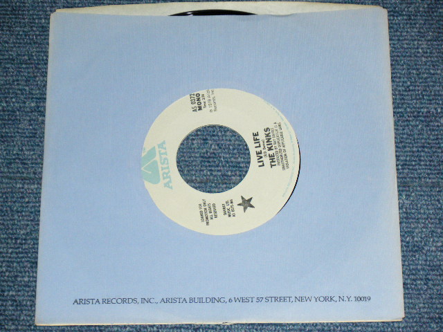 画像: THE KINKS - LIVE LIFE ( MONO / STEREO ) / 1978 US ORIGINAL PROMO ONLY Same Flip  Used  7"Single With COMPANY  SLEEVE  