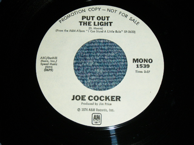 画像: JOE COCKER - PUT OUT THE LIGHT ( MONO & STEREO ) / 1974 US ORIGINAL PROMO Only Same Flip  Used  7"Single  With PICTURE SLEEVE  