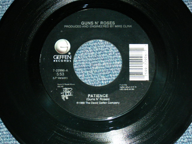 画像: GUNS N' ROSES - PATIENCE / 1987 US ORIGINAL Used 7"Single With PICTURE SLEEVE 